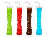 Slush Ice Bæger med Låg og Sugerør (500 ml) - Assorteret farve