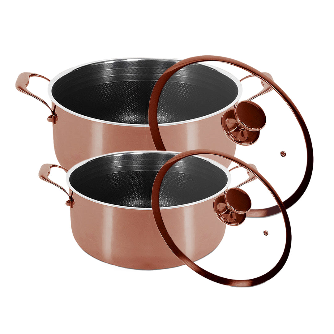 Hybrid Non-Stick Grydesæt Rose Gold – Ø20 & Ø24 cm
