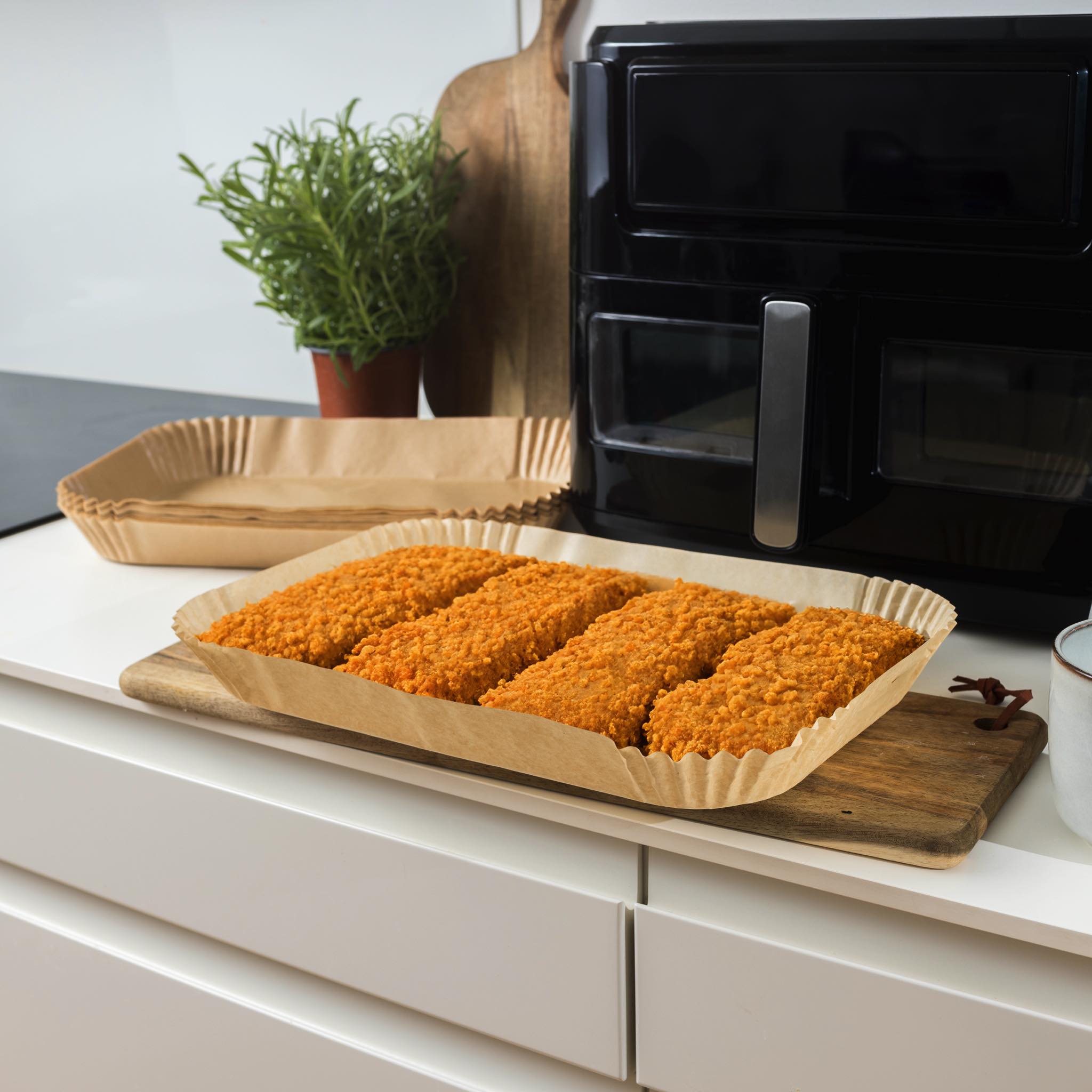 Airfryer Papirforme, 10,5 liter dobbelt skuffe - 150 Stk.