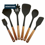Premium Køkkenredskaber - 6 dele, Silikone+Træ *DEMO*